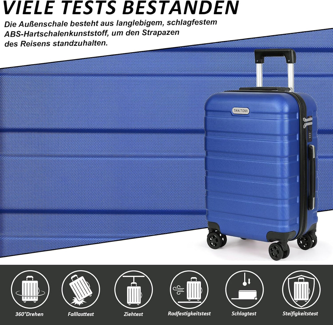 TANTOMI Kofferset 3-teilig, ABS Hartschalenkoffer Set, Reisekoffer Set mit Rollen, Gepäck-Sets (20/2