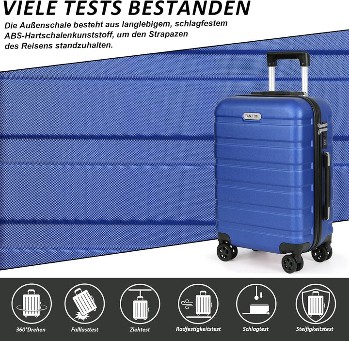 TANTOMI Kofferset 3-teilig, ABS Hartschalenkoffer Set, Reisekoffer Set mit Rollen, Gepäck-Sets (20/2