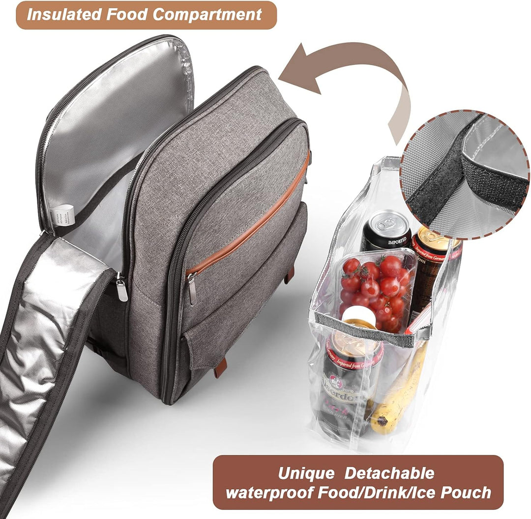 Sunflora Isolierter Picknick-Rucksack für 2 Personen Tasche mit Kühlfach, Weinbeutel, Decke und Edel