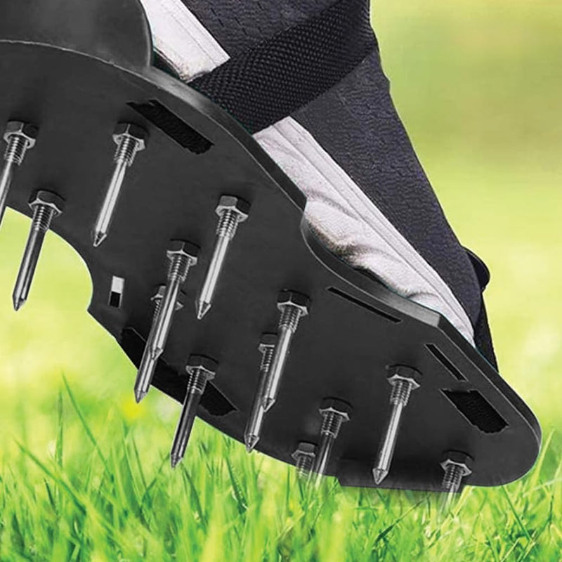 Garden Mile Garten Rasen Lüfter Schuhe Manuel RASEN BELÜFTER MIT 13x 5cm Zacken und Riemen universal