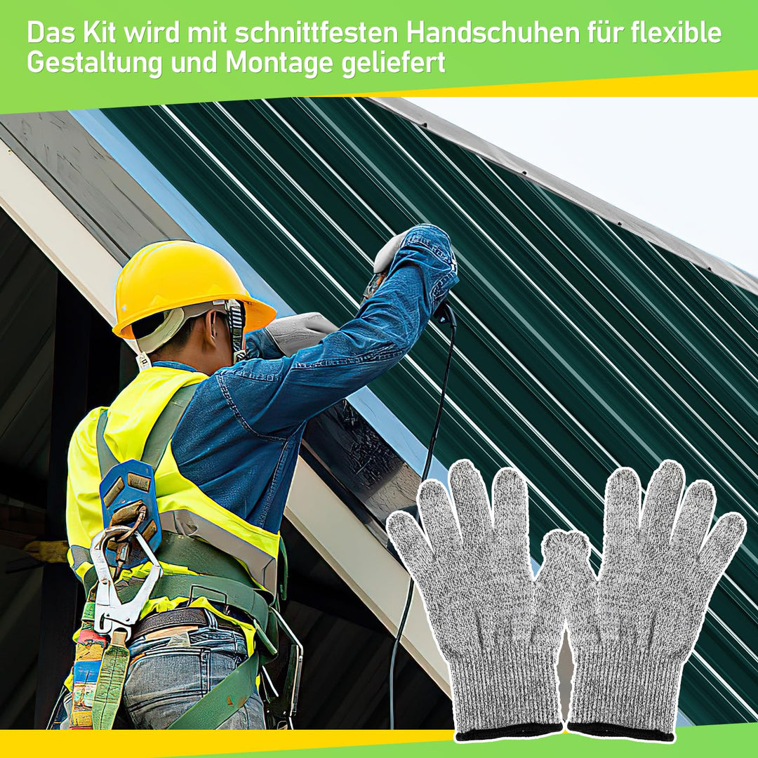 Ansobea Profilblech 12x Trapezblech Dachplatten Wellblechplatten für Dach 129x46cm = 7m² Metall Dach