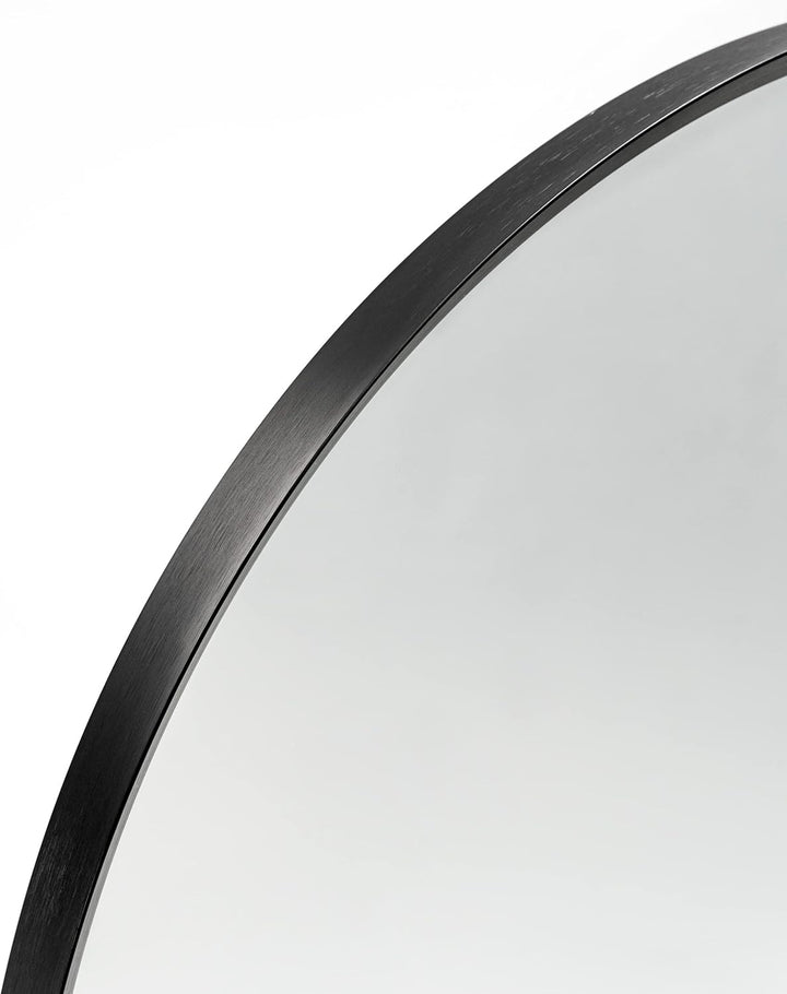 Gewölbter Wandspiegel für Badezimmer, 61 x 91,4 cm, schwarzer moderner Metallrahmen für Eingangsbere