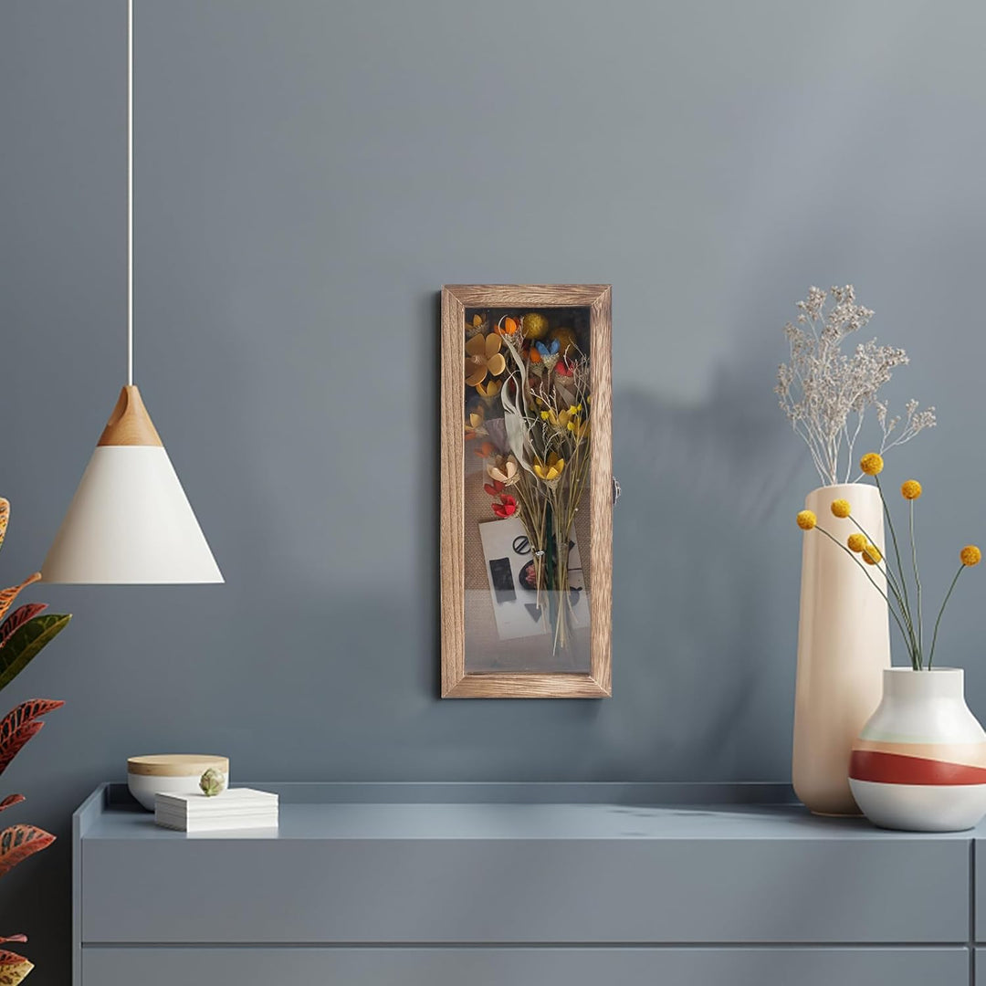 GraduatePro 3D Bilderrahmen zum Befüllen Glasscheibe Holz Box für Objektrahmen DIY Tiefer Rahmen Fot