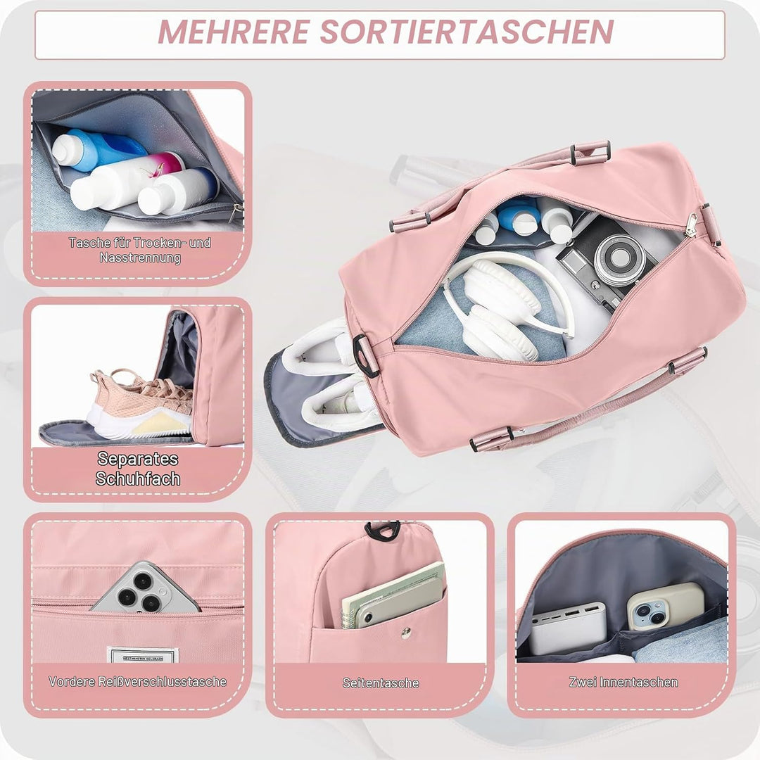 HYC00 Sport Duffel Bag Damen Herren,Sporttasche mit Nassfach &amp; Schuhfach Reise Duffel Bags Übernacht