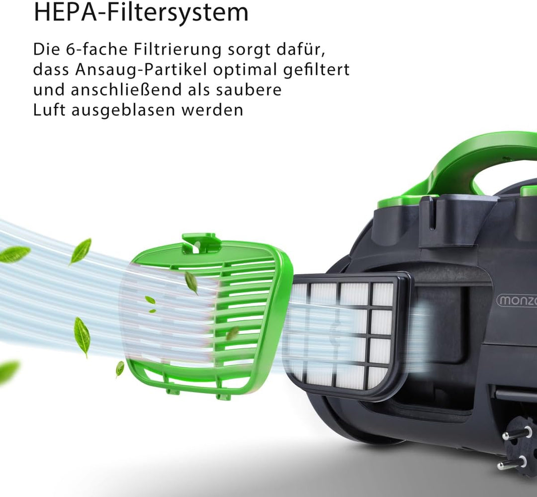 Monzana® Staubsauger Beutellos Tierhaare 900 Watt Zyklon 1,5L Staubbehälter Haushalt Bodenstaubsauge