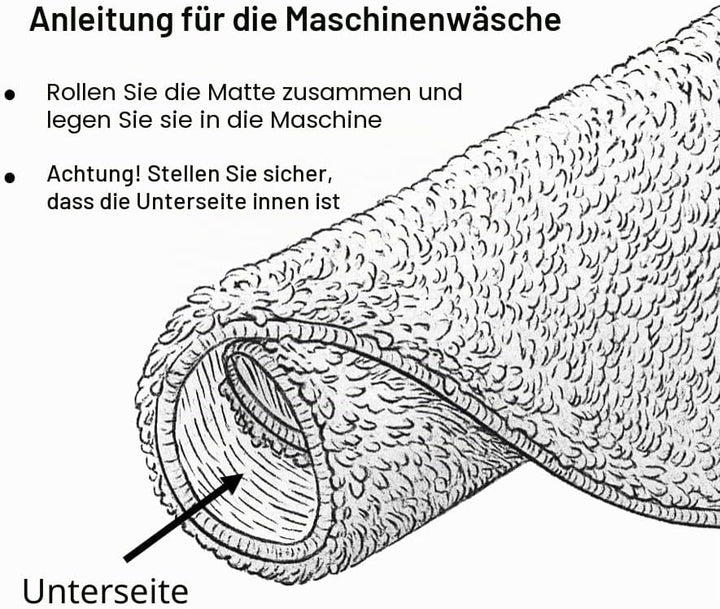 FLUFFY® Badteppich für Eckduschen, Hochflor aus Mikrofaser, rutschfeste Unterseite (V-Form | Innenma