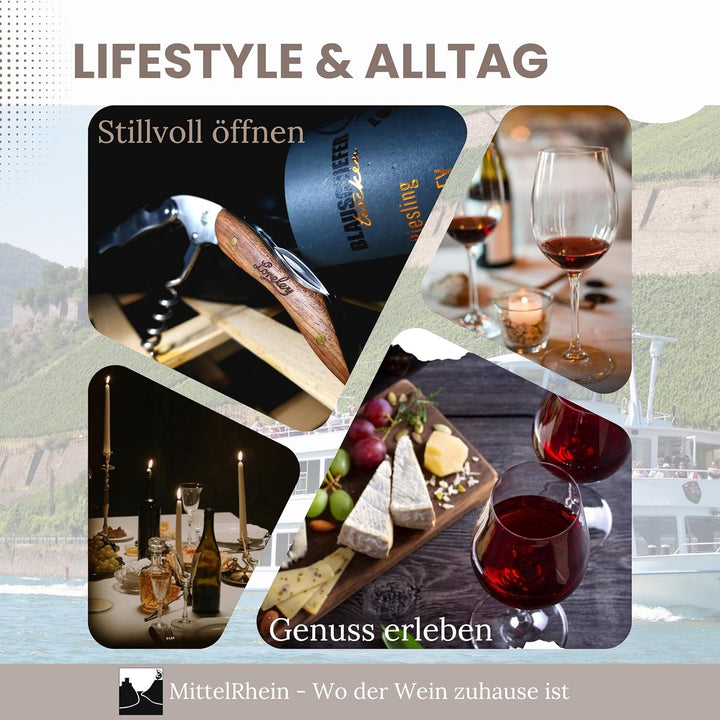 LORELEY® MITTELRHEIN Germany Premium Kellnermesser | Korkenzieher | Weinöffner | Flaschenöffner aus
