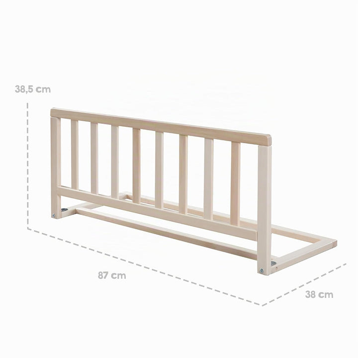 roba Bettschutzgitter 90 cm Länge aus Massivholz, sicherer Rausfallschutz für Babys und Kinder ab 18