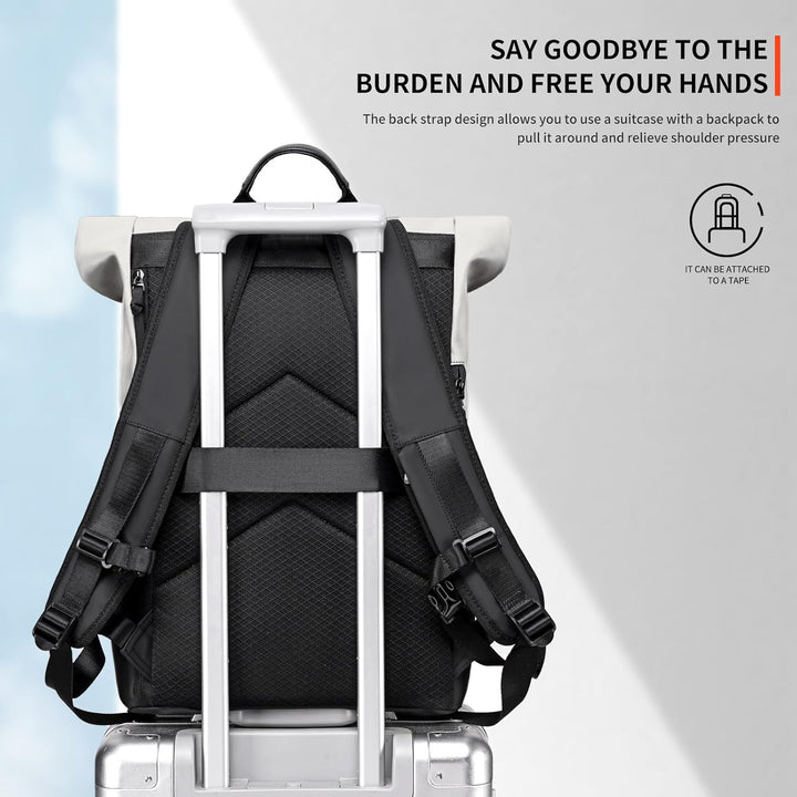 Rolltop Rucksack Damen Herren Gross Laptop Rucksack Wasserdichter mit Computerfach 17,3 Zoll Rucksäc