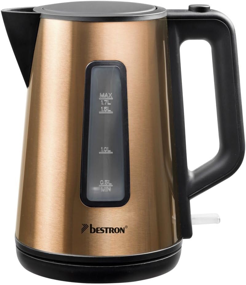 Bestron Wasserkocher mit 360° Basis, inkl. Kochstopp-Automatik & Trockenlaufschutz, 1.7 Liter Fassun