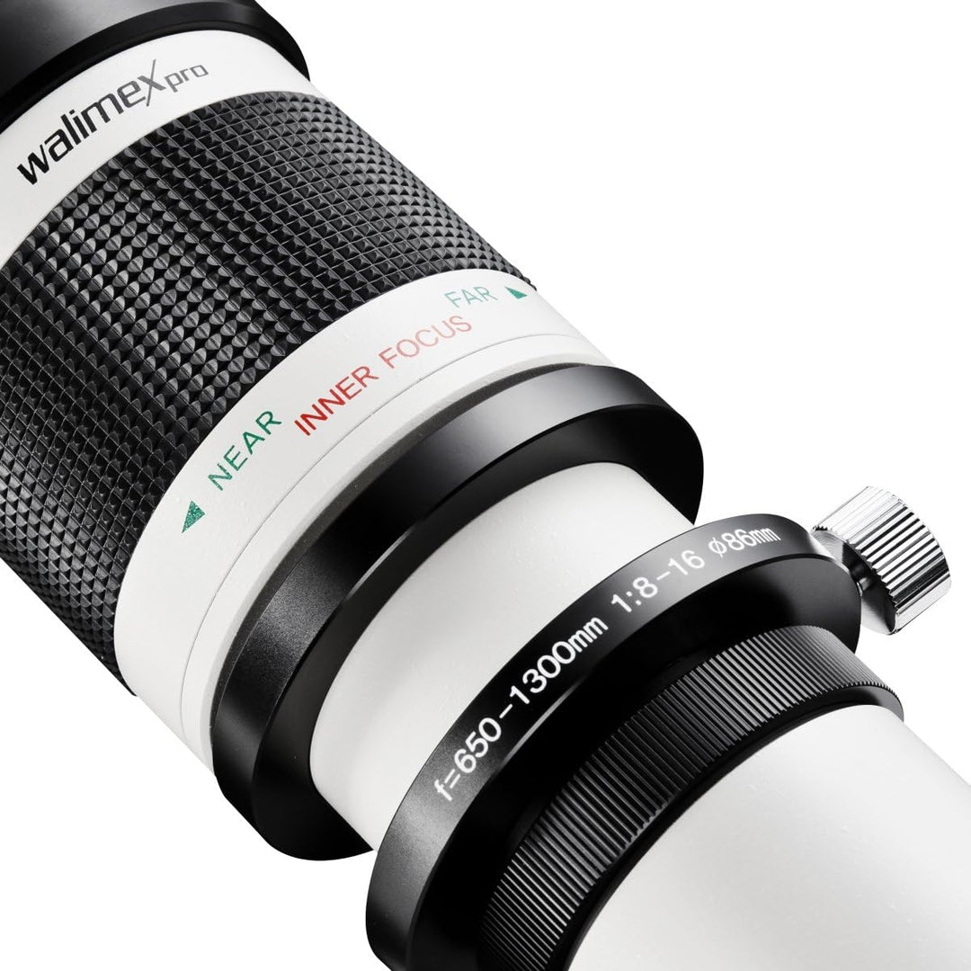 Walimex pro 650-1300mm 1:8-16 CSC Teleobjektiv für Nikon F - Manueller Fokus, Zoom-Teleobjektiv für