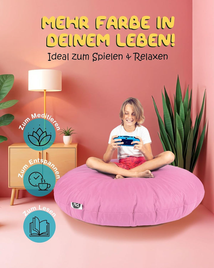 PATCH HOME Sitzsack 2 in 1 Sitzkissen Bodenkissen für Erwachsene & Kinder - Gaming mit Füllung Kisse