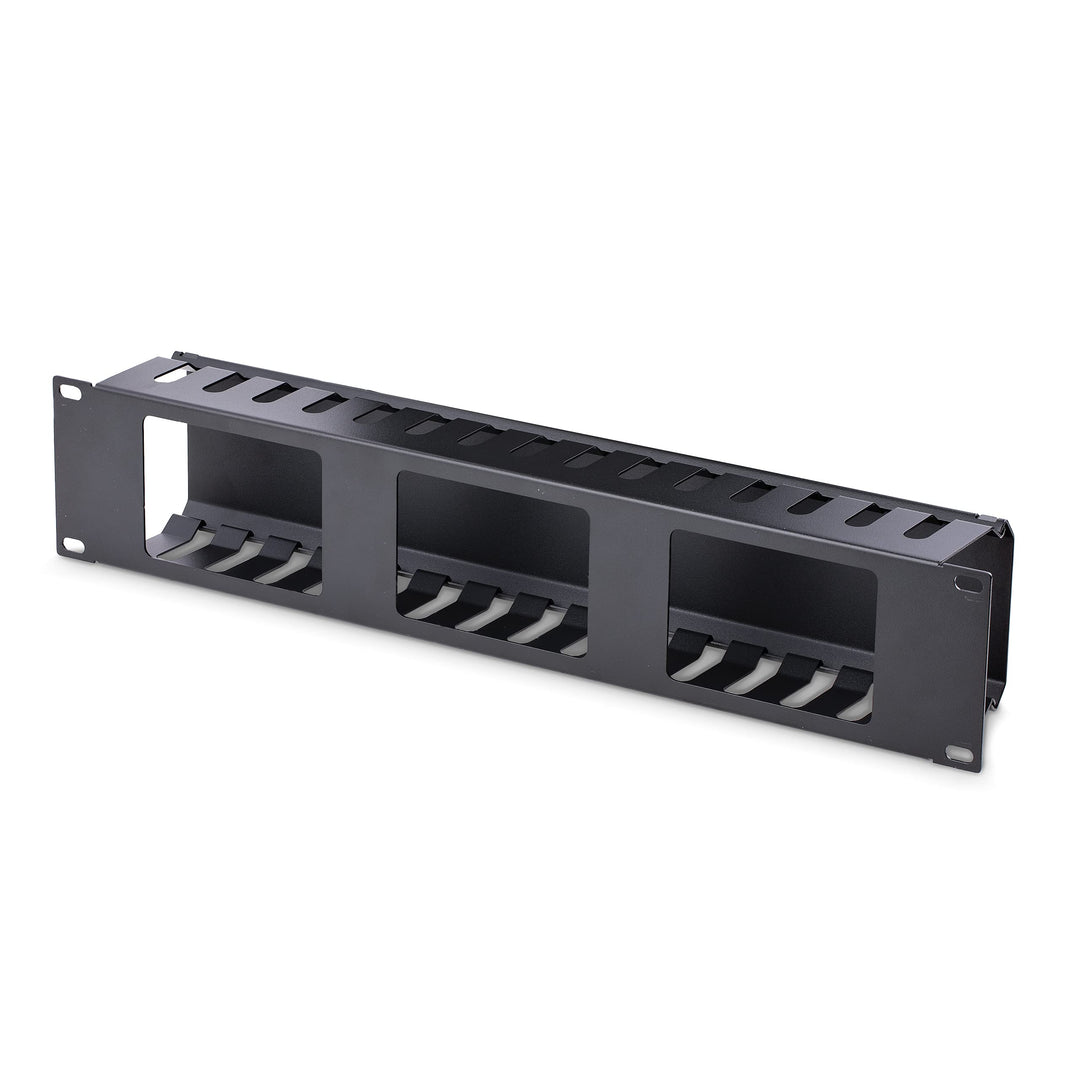 StarTech.com Horizontaler 2HE Rack Finger Kabelkanal mit Abdeckung - 19" Netzwerk/serverschrank Fing