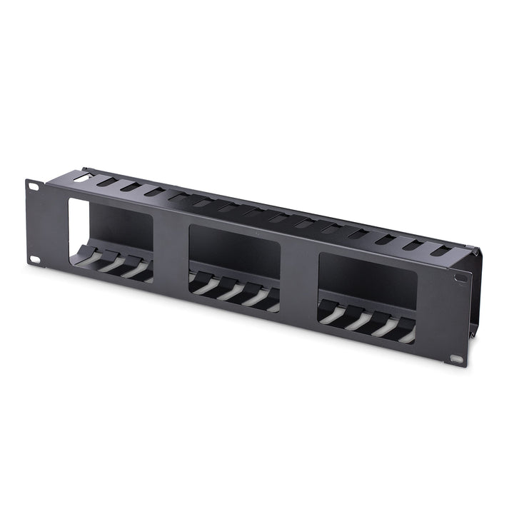 StarTech.com Horizontaler 2HE Rack Finger Kabelkanal mit Abdeckung - 19" Netzwerk/serverschrank Fing