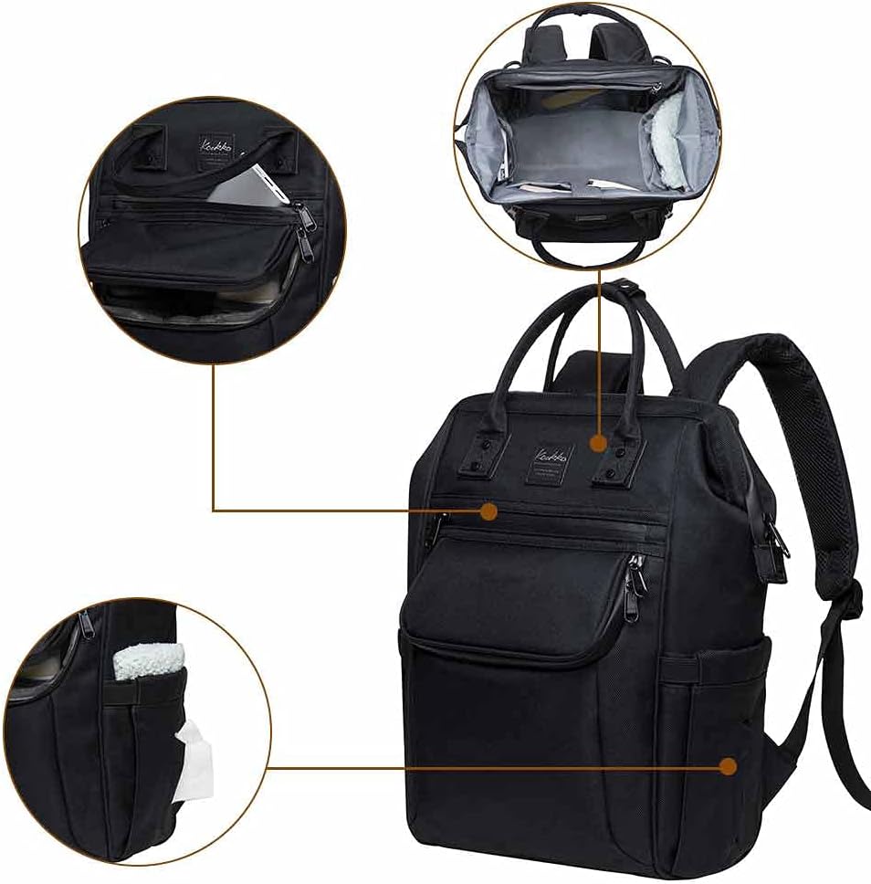 KAUKKO Baby Wickeltasche mit Kinderwagenhaken Multifunktion Nylon Grosse Kapazität Reiserucksack für