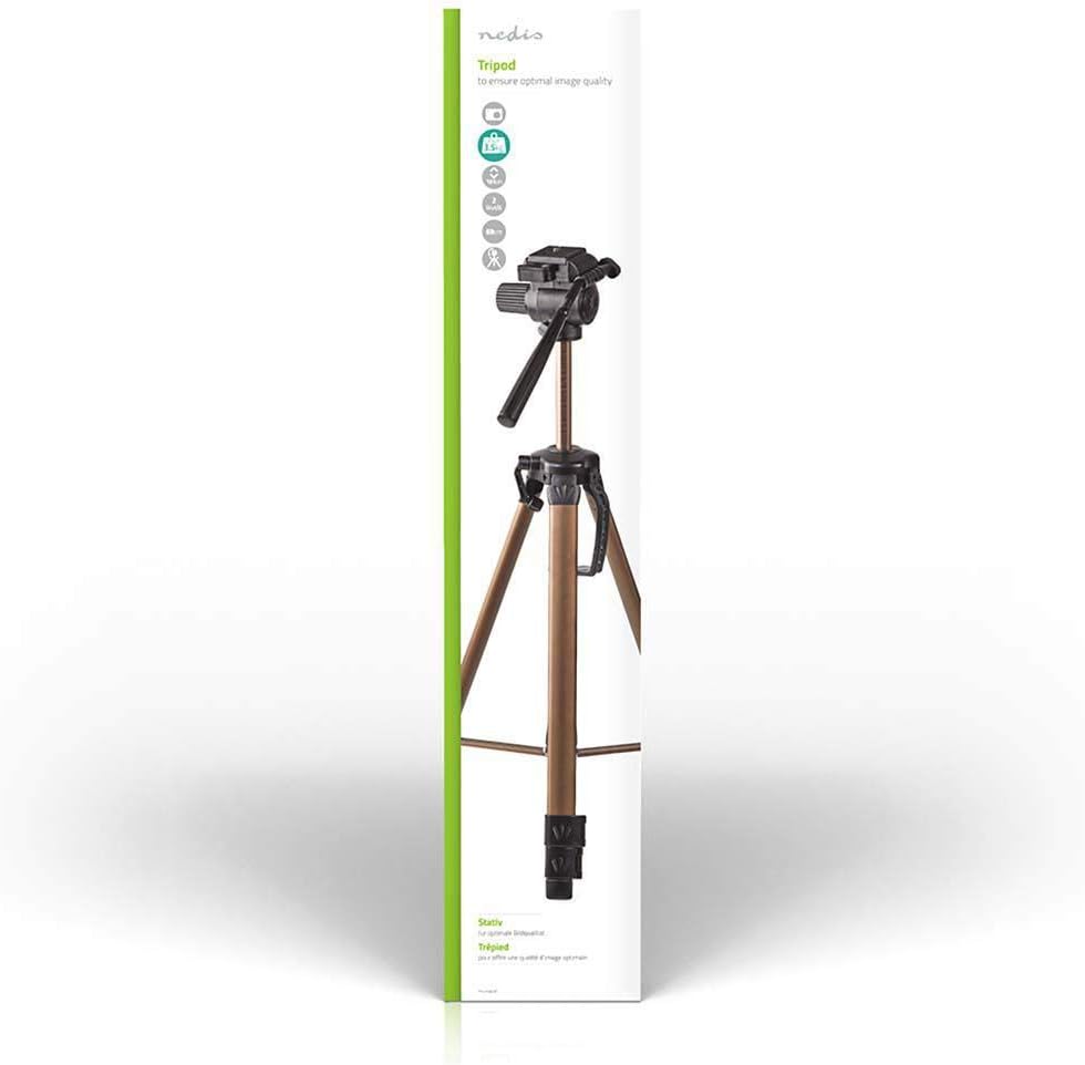 Nedis - Dreibeinstativ - Schwenk- und Neigefunktion - Max. 3,5 kg - 161 cm - 3-Wege-Panoramakopf - S
