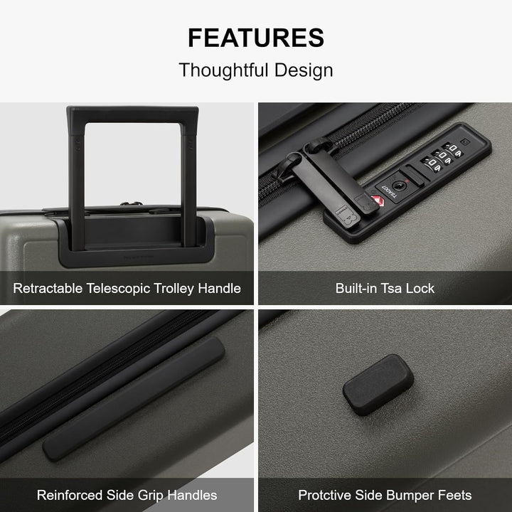 LEVEL8 Koffer Trolleys, handgepäck Leichtgewicht 100% PC, TSA Zahlenschloss Elegance Matte Design 8