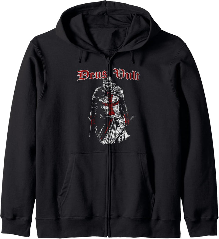 Deus Vult Templer - Ritter Kreuzritter Tempelritter Geschenk Kapuzenjacke