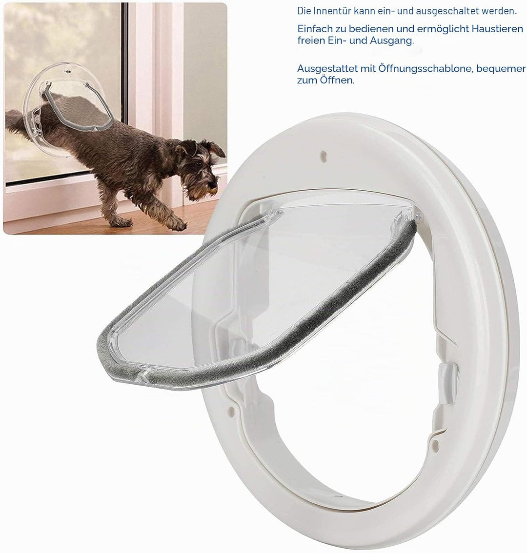 Cat Flap Door 4 Wege Verriegelung Pet Flap Door Runde Magnetische Hundetür In & Out Sichere Haustier