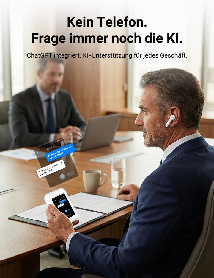 ANFIER A8 KI Übersetzer Kopfhörer, Offline AI Sprachübersetzer mit ChatGPT, Keine App Erforderlich,