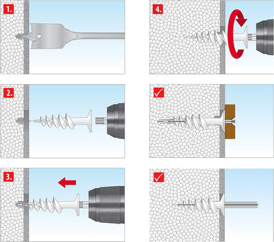 TOX 85 mm, Dämmstoffdübel Thermo Plus, Dübel ohne Vorbohren oder Spezialwerkzeug, verhindert Wärmebr