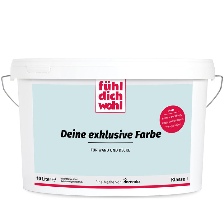 derendo Fühl Dich Wohl Deine Farbe blau, matte Wandfarbe blau, hohe Deckkraft, verschiedene Blautöne