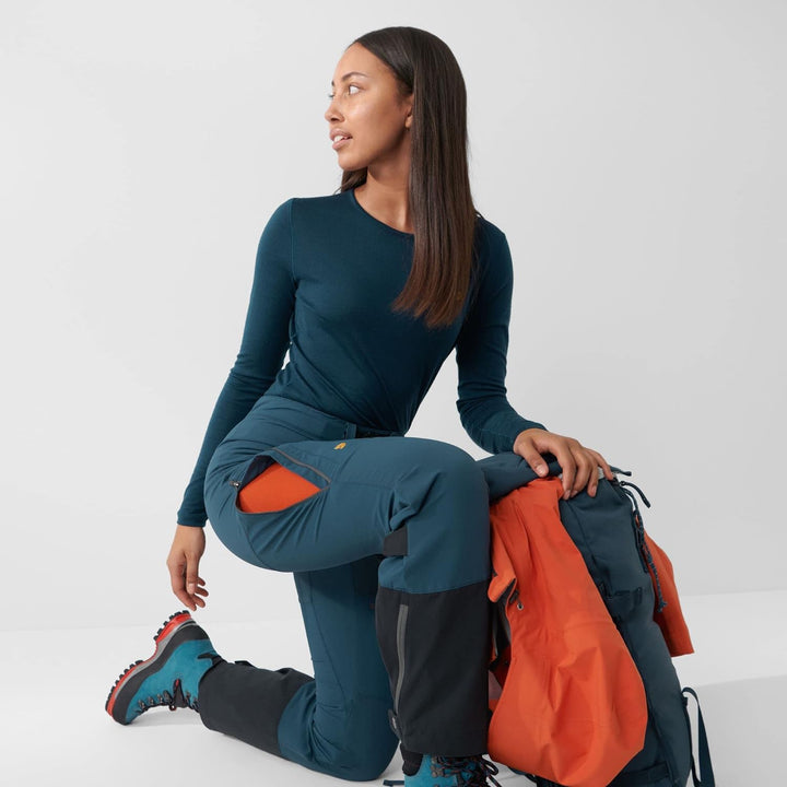 FJALLRAVEN Damen Bergtagen Touring Trousers W Hose 48 Bergblau, 48 Bergblau