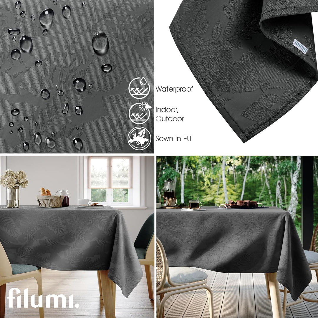 Filumi Tischdecke 110x160 cm Grau Abwaschbar Für Indoor Outdoor Monsteramuster Eris 110x160 cm Graph
