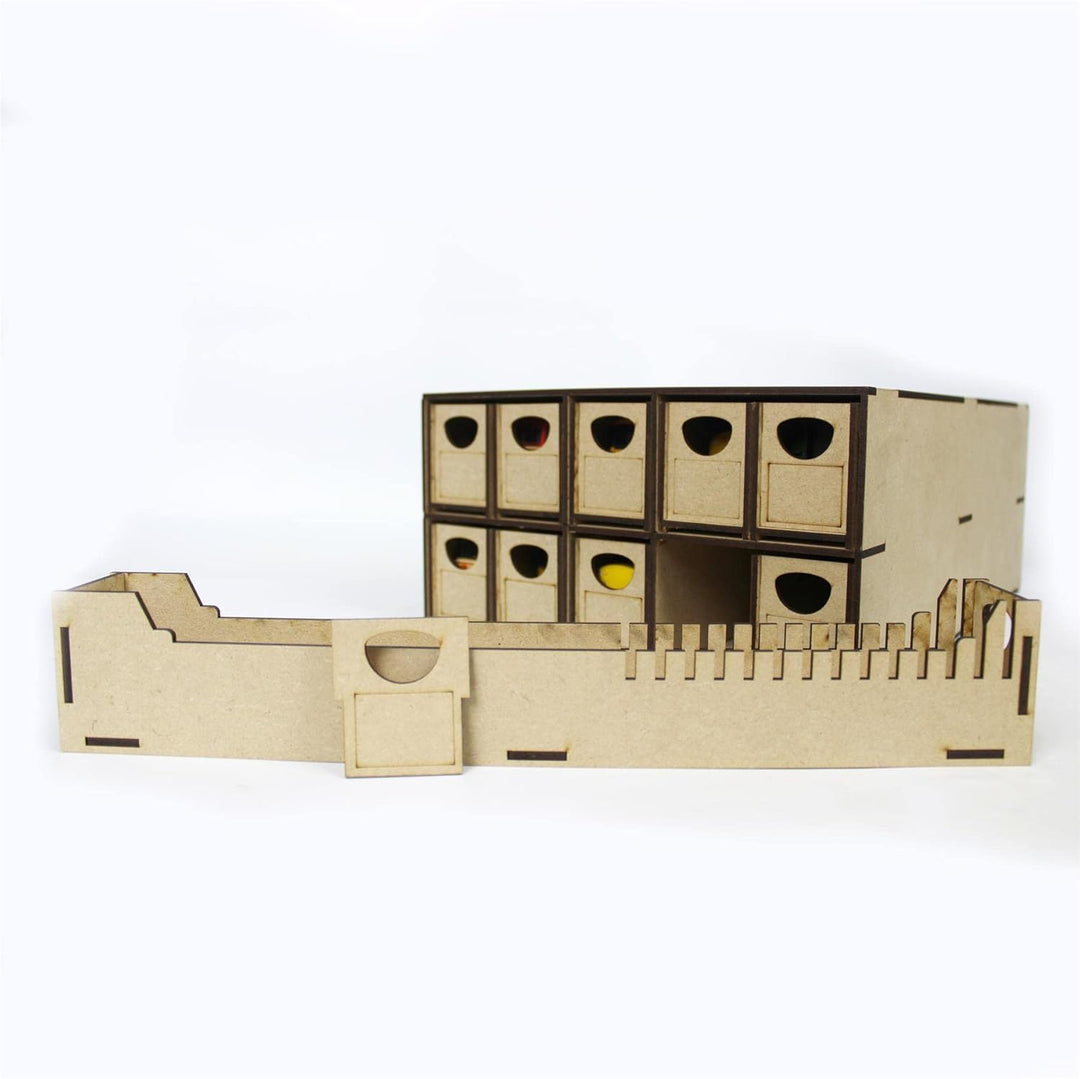 WWScenics Lagerbox für Loks &amp; Fahrzeuge | 10 Schubladen | Modellbahn Modellbau MDF Lokomotive Aufbew