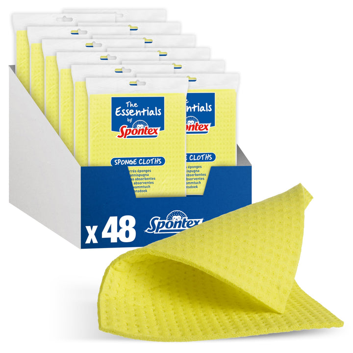 Spontex The Essentials Schwammtücher | Super saugfähige Geschirrtücher zum Wischen und Reinigen | 10