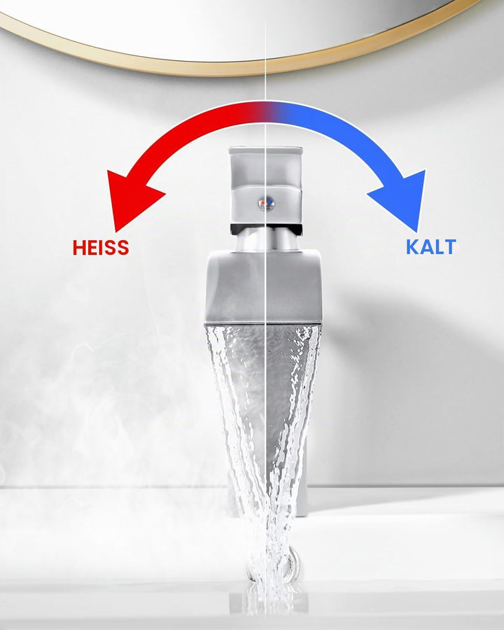 kisimixer Wasserhahn Bad Wasserfall, Waschtischarmatur mit Auslauf Höhe 105 mm, Einhebelmischer Bade