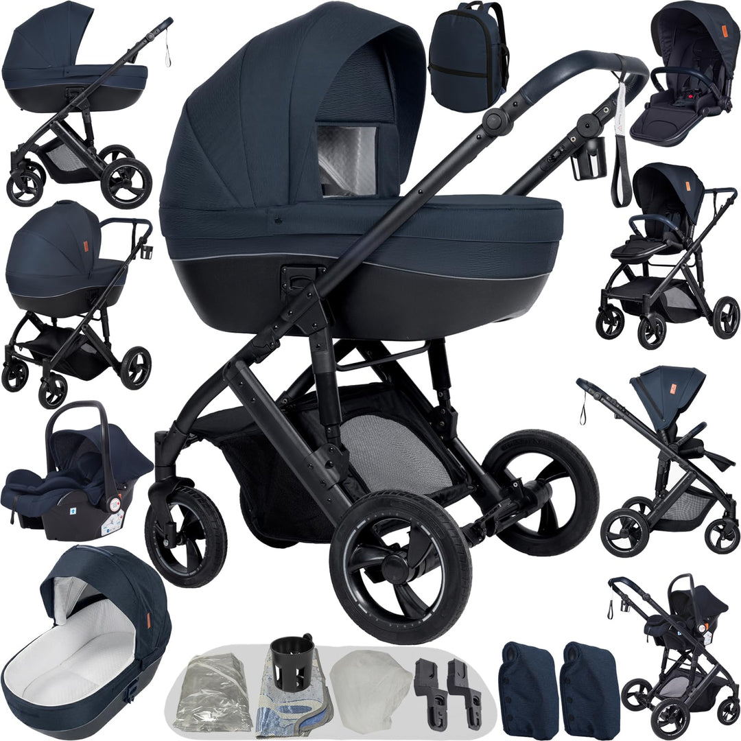 Kinderwagen 4 in 1, Buggy mit Zwei Umkehrbaren Schiebemodi, Kinderwagen mit Rahmen Aluminiumlegierun