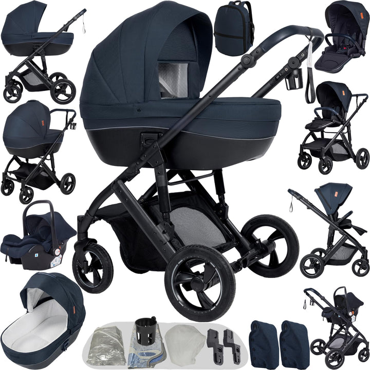 Kinderwagen 4 in 1, Buggy mit Zwei Umkehrbaren Schiebemodi, Kinderwagen mit Rahmen Aluminiumlegierun