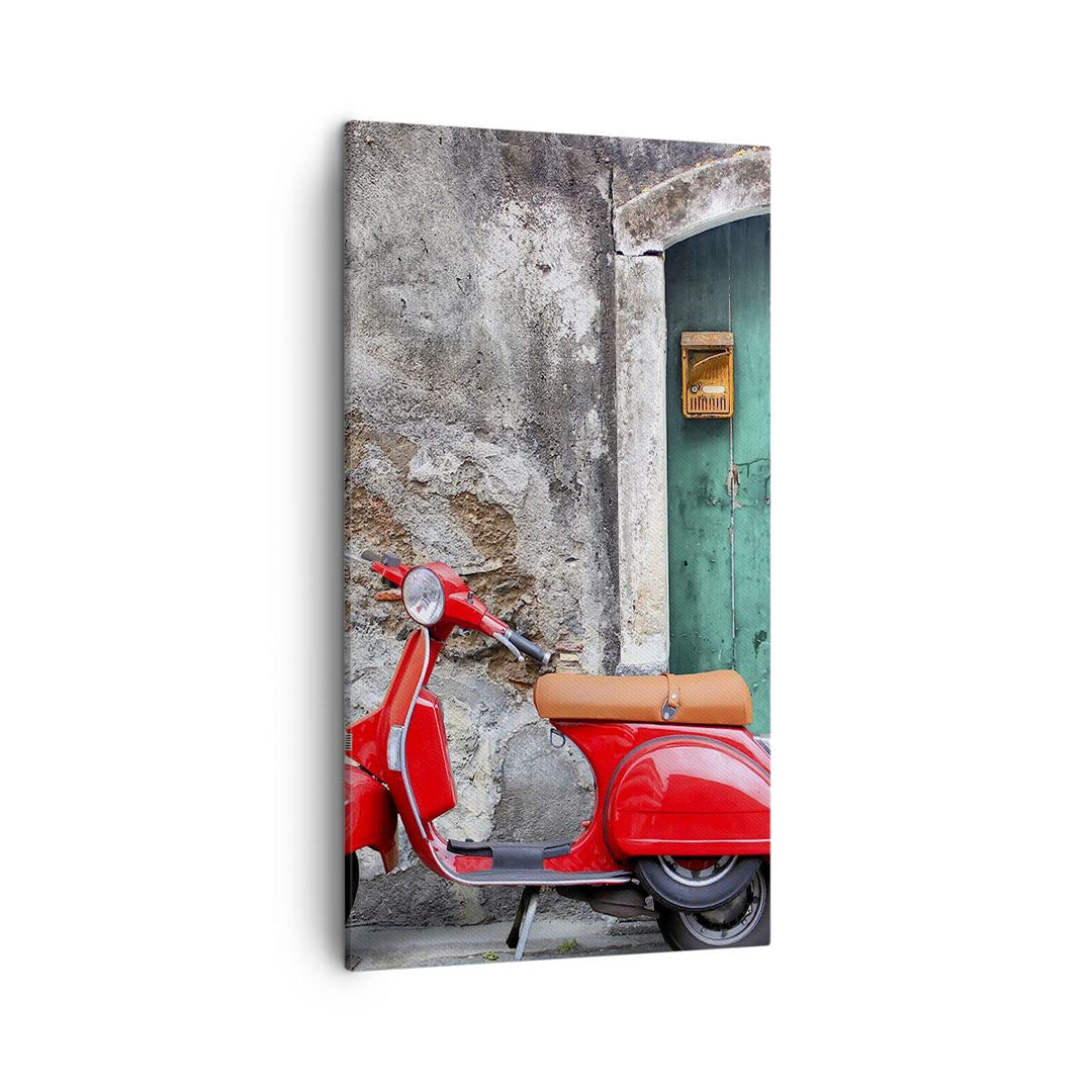 Bilder auf Leinwand Scooter transport italien retro Leinwandbild mit Rahmen 45x80cm Wandbilder Dekor