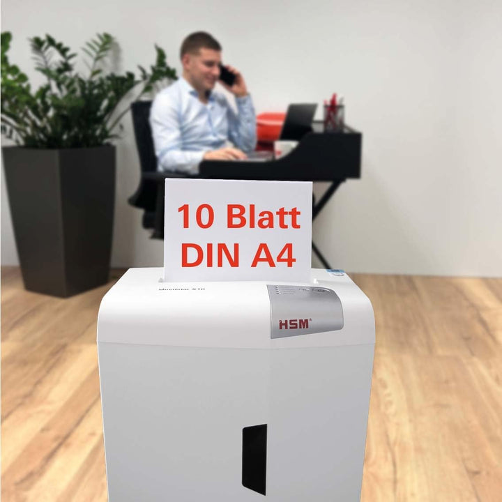 HSM shredstar X10 Aktenvernichter, Sicherheitsstufe P-4, 10 Blatt (Partikelschnitt) mit CD-Schredder