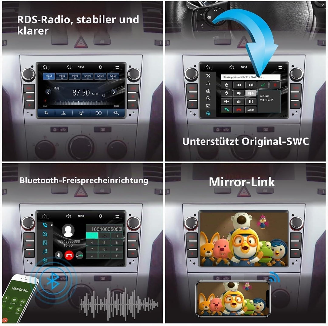 LXKLSZ Autoradio kompatibel mit Carplay/Android Auto für OPEL Antara Zafira Corsa Vivaro Combo mit 7