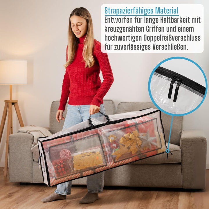 VENO Transparente Geschenkpapier-Organizer-Aufbewahrungsbox für Geburtstag, Weihnachtsgeschenktüten