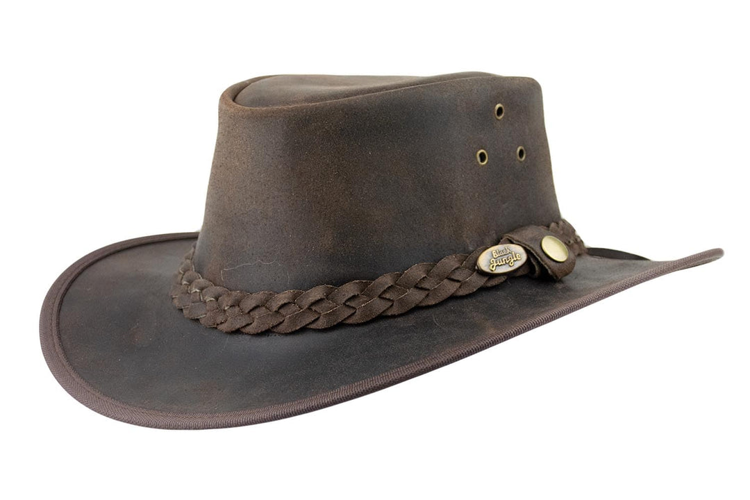 Black Jungle Bulat Lederhut, Westernhut, Australienhut, Cowboyhut S Braun, S Braun