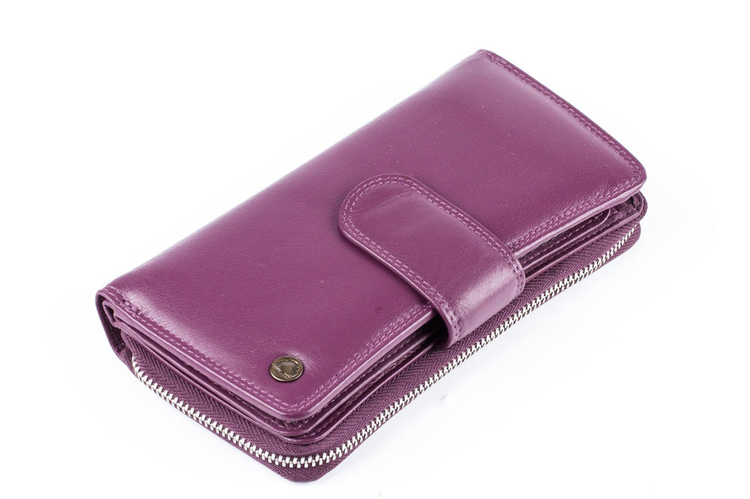 Greenburry Spongy Nappa 970-28 Purple Leder - grosse Damenbörse Geldbörse
