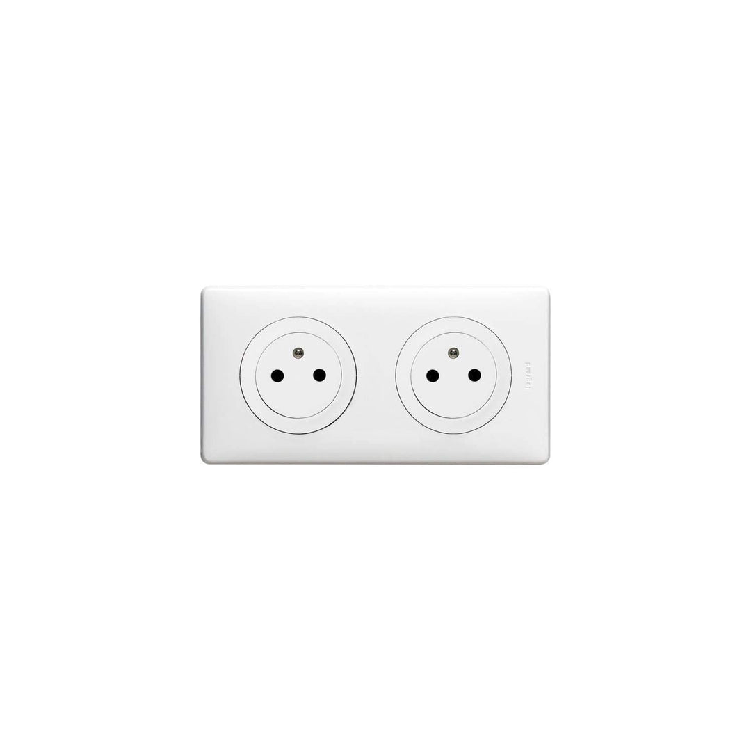 Legrand Céliane Komplettset, 2 Steckdosen, 2-polig, mit Erdung verdrahtet/Einbaudose, 230 V, weiss,