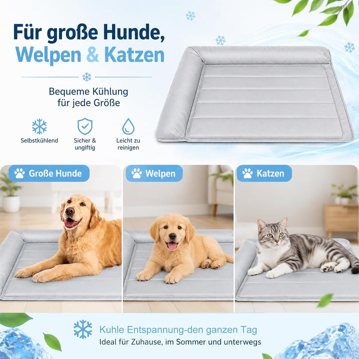 Sunshine smile Kühlmatte Hunde Ergonomisch mit Rand (7cm),Kühlmatte für Hunde,Katzen,53x70 cm Hundeb