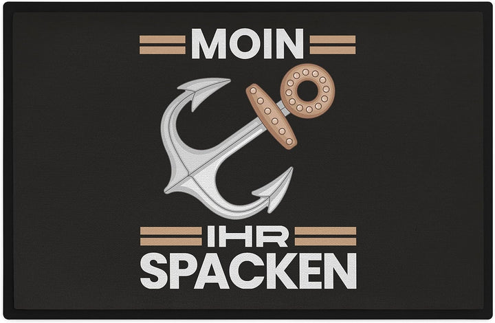Trendation - Moin Ihr Spacken Lustige Fussmatte mit Spruch Geschenk Lustiger Spruch Fussmatten 60x40