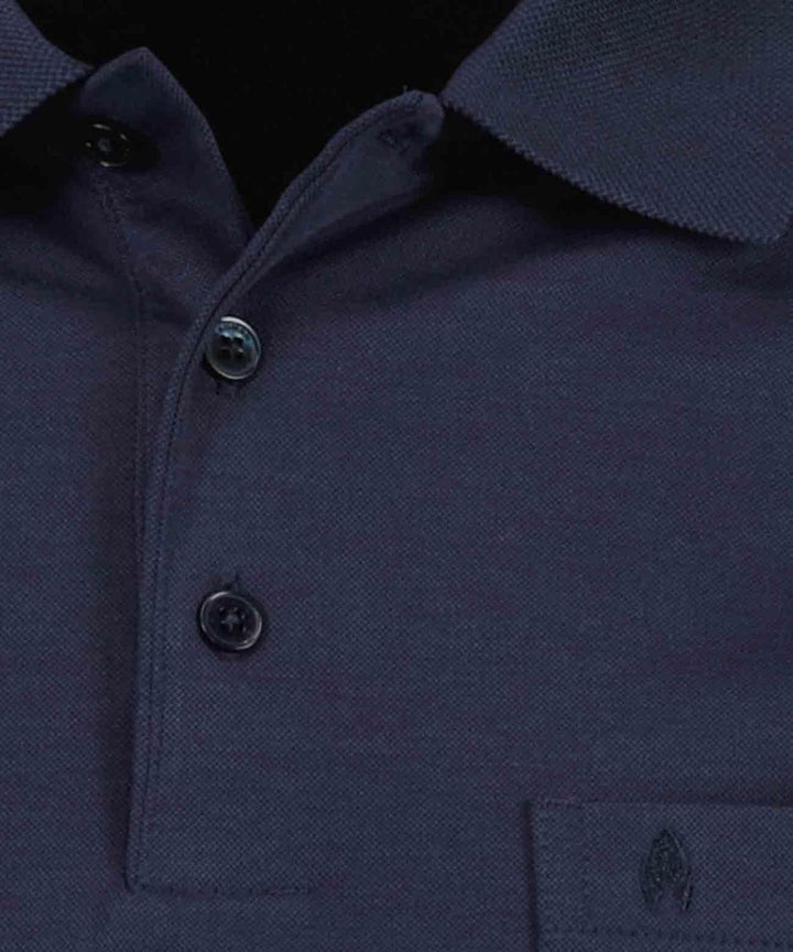 RAGMAN Herren Softknit-Polo mit Brusttasche, Langarm S Marine, S Marine