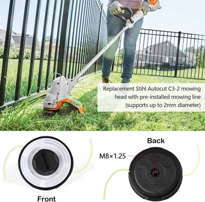 Trimmer Ersatzkopf, Trimmer Zubehör Rasentrimmerkopf Ersatz für Stihl Automatisches Schneiden C3-2 T