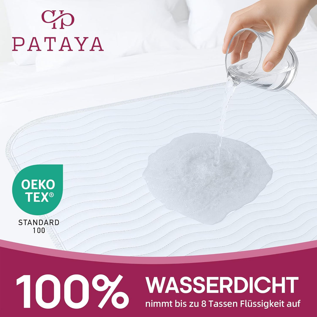 Pataya Inkontinenzunterlage waschbar 90x160 - wasserdichte Matratzenschutz Matratzenauflage nässesch