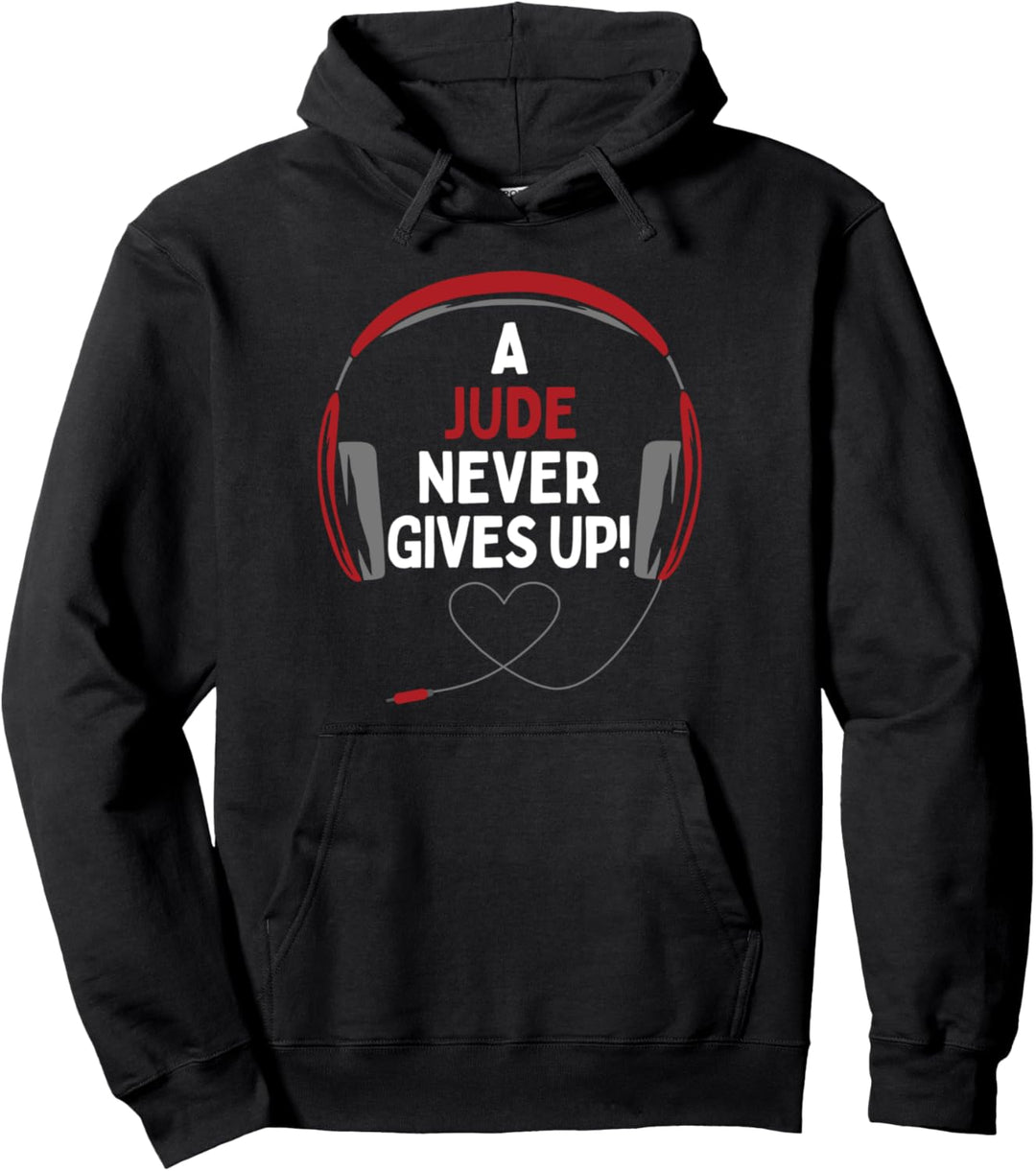 Gaming-Zitat "A Jude Never Gives Up" Headset, personalisierbar Pullover Hoodie