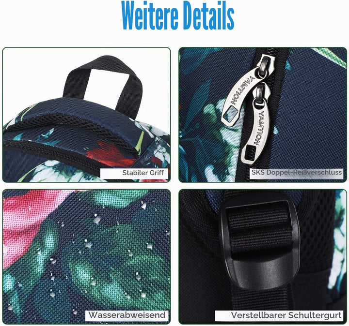 YAMTION Rucksack Damen,Schulrucksack Mädchen Teenager Tagesrucksack Frauen mit Laptopfach für Schule