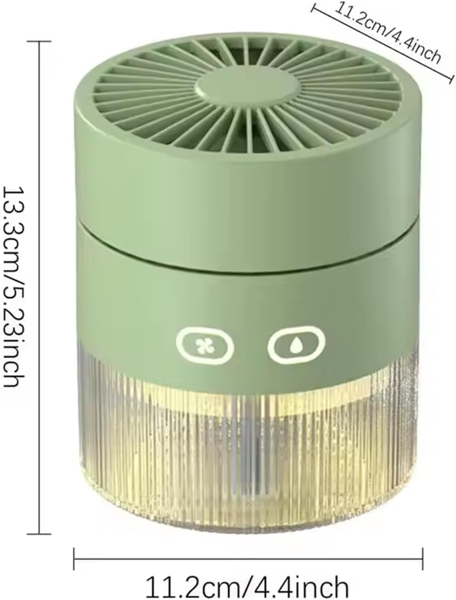 Portable Misting Fan With 3 Speeds &amp; Night Light, 2-in-1 Tischventilator und Luftbefeuchter, Faltbar