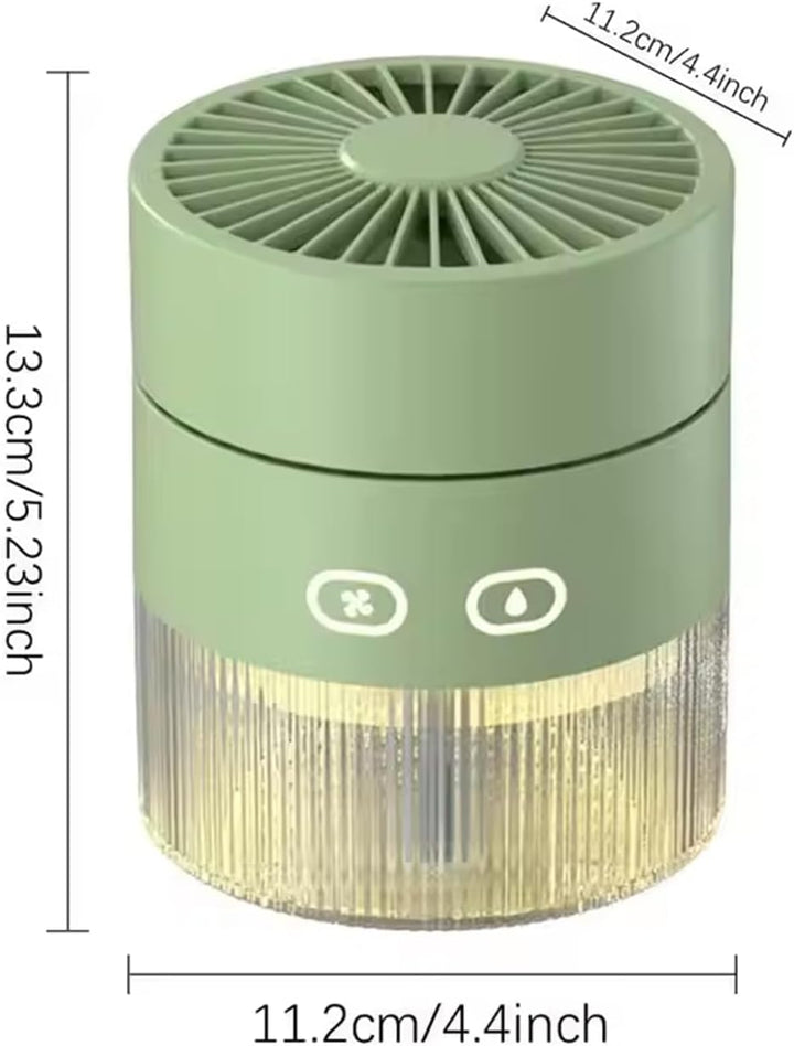 Portable Misting Fan With 3 Speeds &amp; Night Light, 2-in-1 Tischventilator und Luftbefeuchter, Faltbar