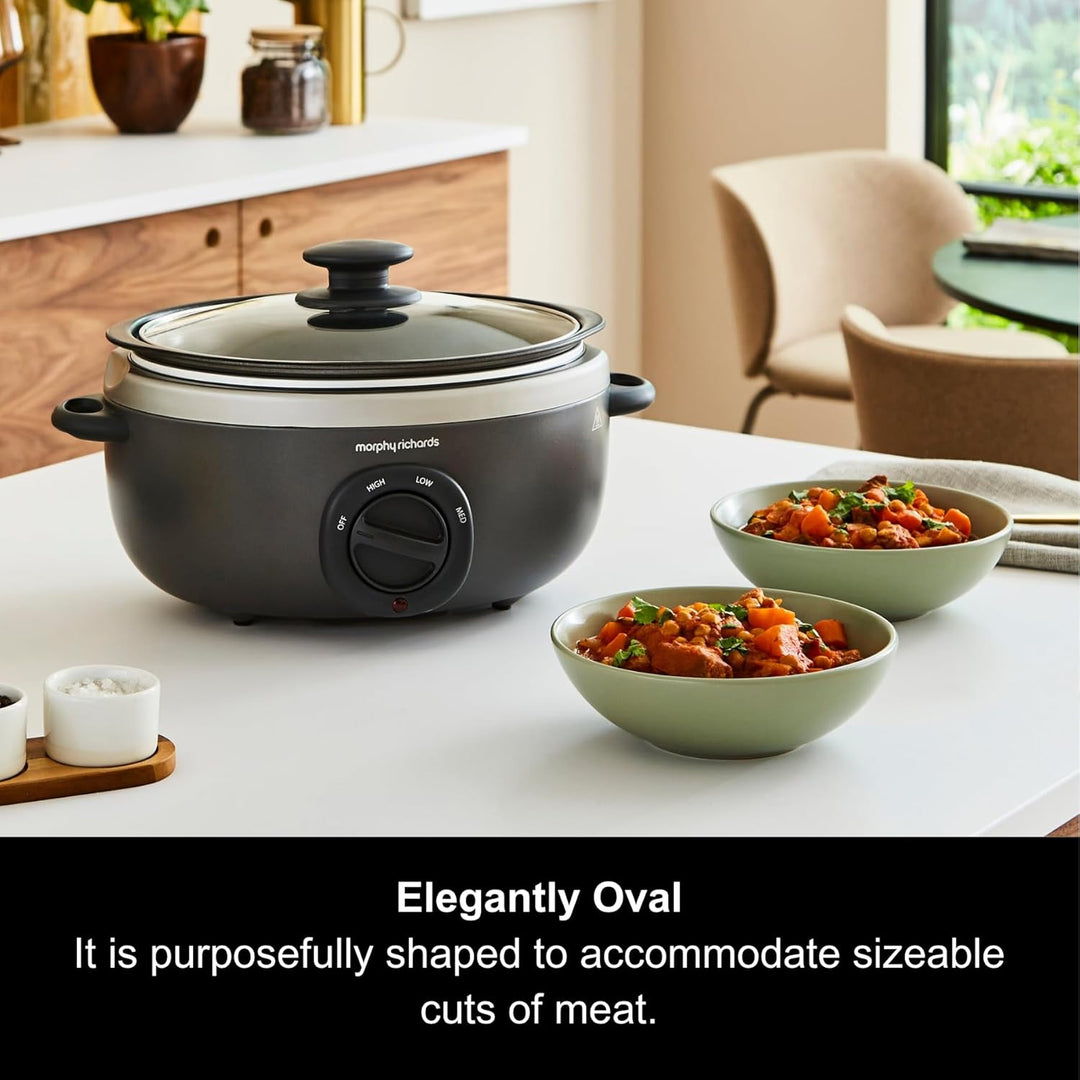Morphy Richards 460022 Anbraten und Eintopfen 3,5 Liter Oval Slow Cooker Titan 3.5L Titan